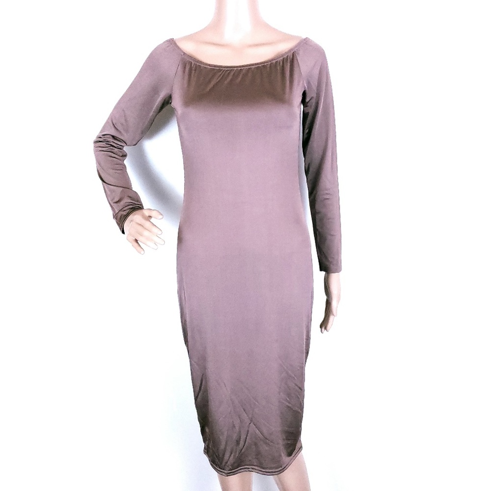 Boohoo Women Dress Off Shoulder Bodycon Long Sleeves Size 8 - NWT